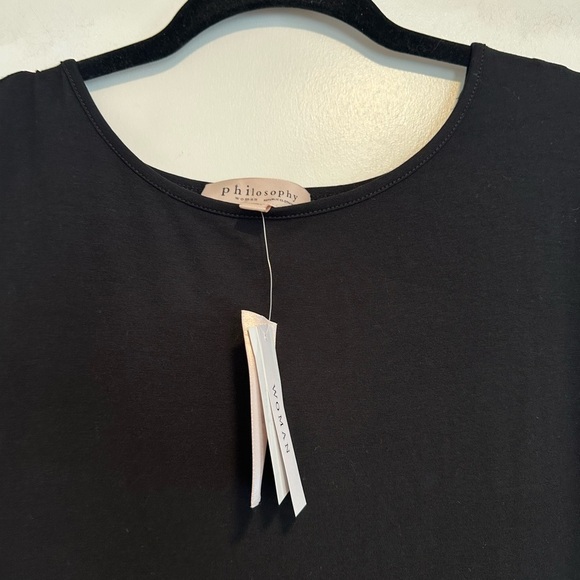 NWT philosophy Black Soft Flowy. High/Low hem. 3/4 Sleeve 2XL. Tunic - Picture 10 of 11